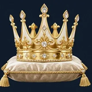 Gold crown on cushion — Sydspin