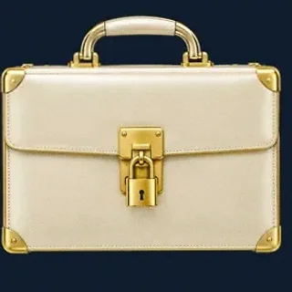 Locked leather briefcase — Sydspin